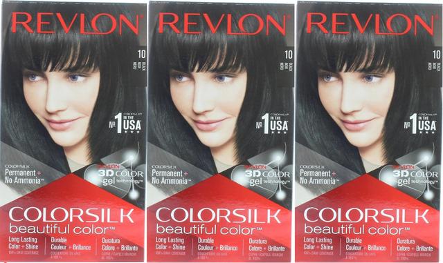 3 x Revlon Colorsilk pysyvä hiusväri - 10/1N musta on Productcaster.