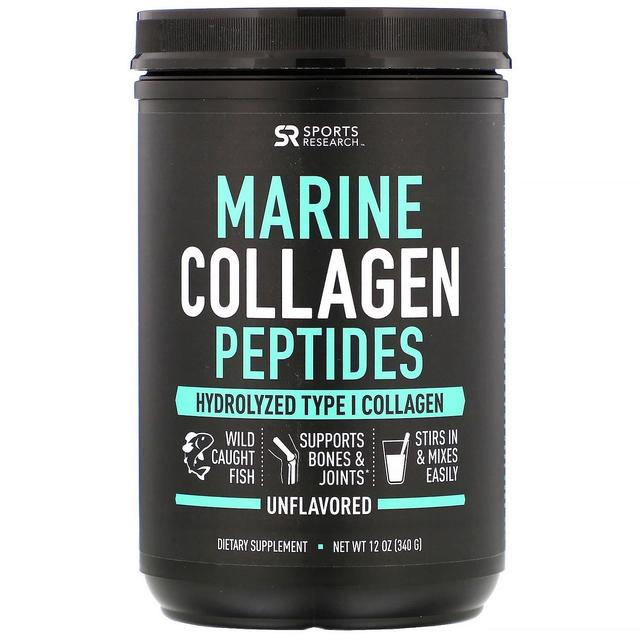 Sports Research, Marine Collagen Peptides, Unflavored, 12 oz (340 g) on Productcaster.