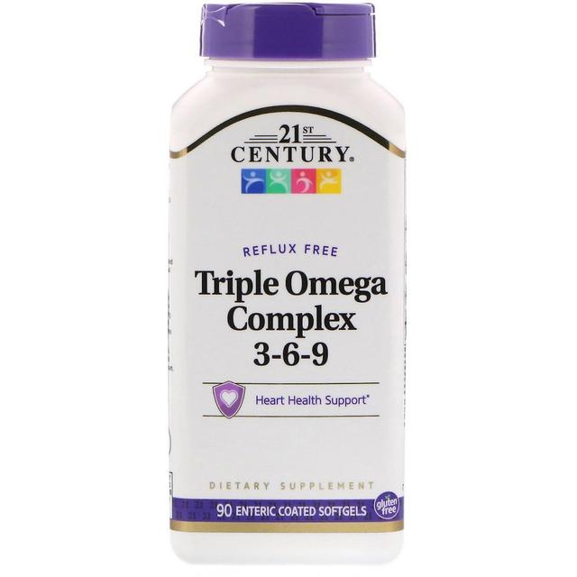 21st Century 21o secolo, Triple Omega Complex 3-6-9, 90 Enteric Coated Softgels on Productcaster.