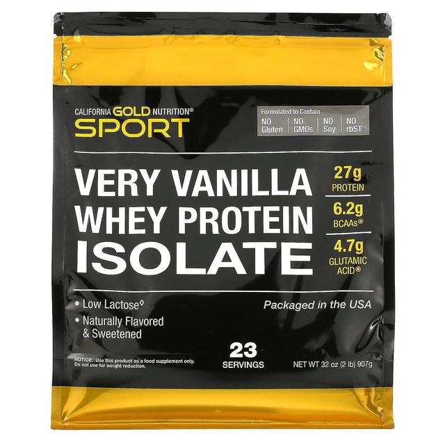 California Gold Nutrition, 100% Whey Protein Isolate, Very Vanilla Flavor, 2 lbs (907 g) on Productcaster.