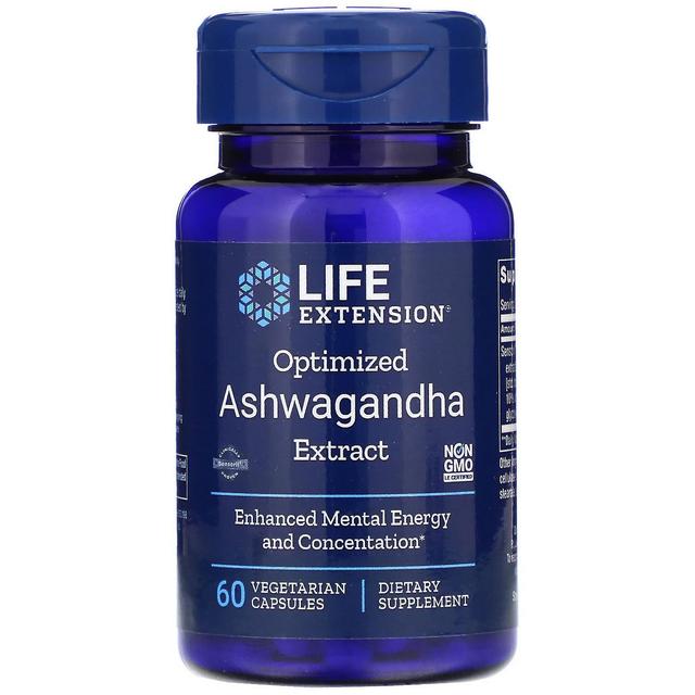 Life Extension Extensão de Vida, Extrato otimizado de Ashwagandha, 60 Cápsulas Vegetarianas on Productcaster.