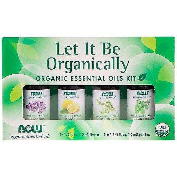 Now Foods, Let It Be Organically, Kit oli essenziali biologici, 4 bottiglie, 1/3 fl oz (10 ml) ciascuno on Productcaster.