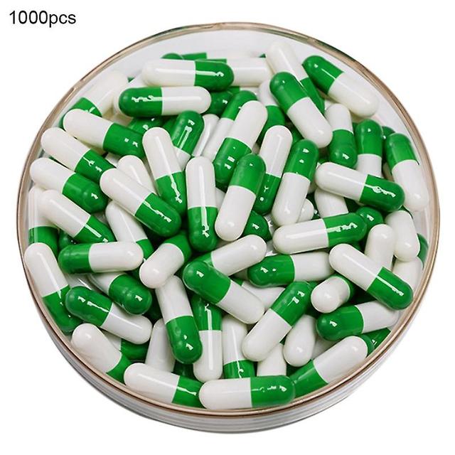 1000pcs Transparent Hollow Gelatin Empty Separated Medical Powder Capsule Shells Kaesi Green on Productcaster.