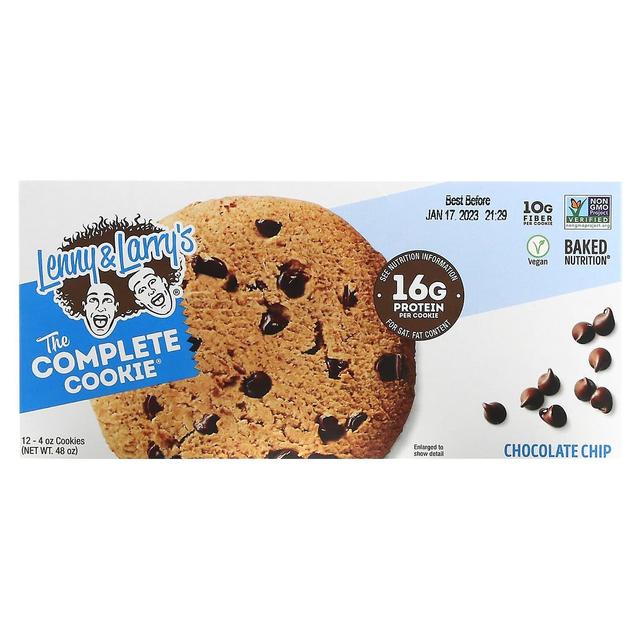 Lenny & Larry's, The COMPLETE Cookie, Chocolate Chip, 12 Cookies, je 4 oz (113 g) on Productcaster.