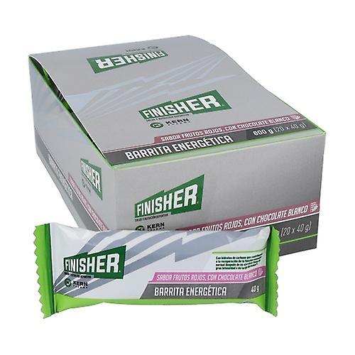 Finisher Red Fruits Flavor Energy Bar with White Chocolate 20 bars of 40g (Chocolate - Red Berries) on Productcaster.