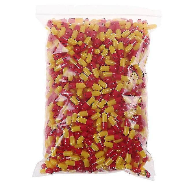 1000pcs Empty Hard Vacant Gelatin Capsule Size 0# Gel Medicine Pill Vitamin-YUHAO Red Yellow on Productcaster.