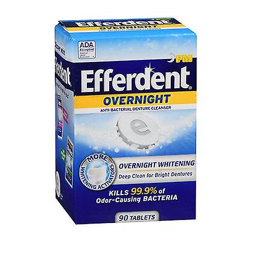 Med Tech Products Efferdent Overnight Whitening Anti-Bacterial, 90 Tabs (Pack of 1) on Productcaster.