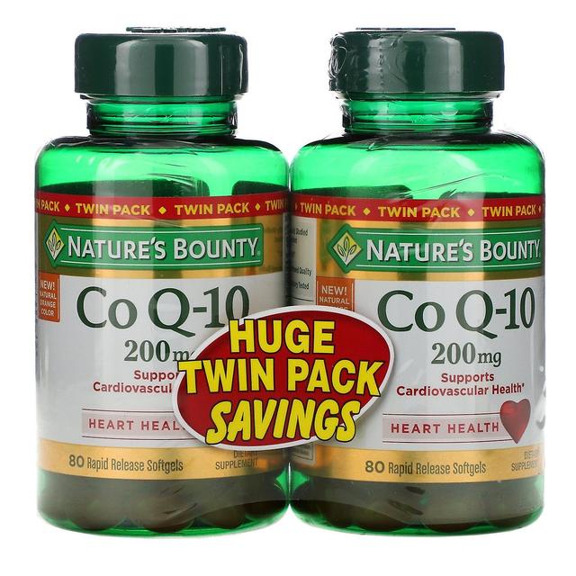 Natures Bounty Nature's Bounty, Co Q-10, Twin Pack, 200 mg, 80 Rapid Release Softgels Each on Productcaster.