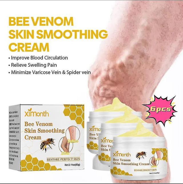 Ximonth Bee Venom Vein Repair Cream Relieves Leg Pain And Swelling, Smoothes Blood Vessel Bulges And Vein Care Cream Massage Oil1pcs) 6PCS on Productcaster.