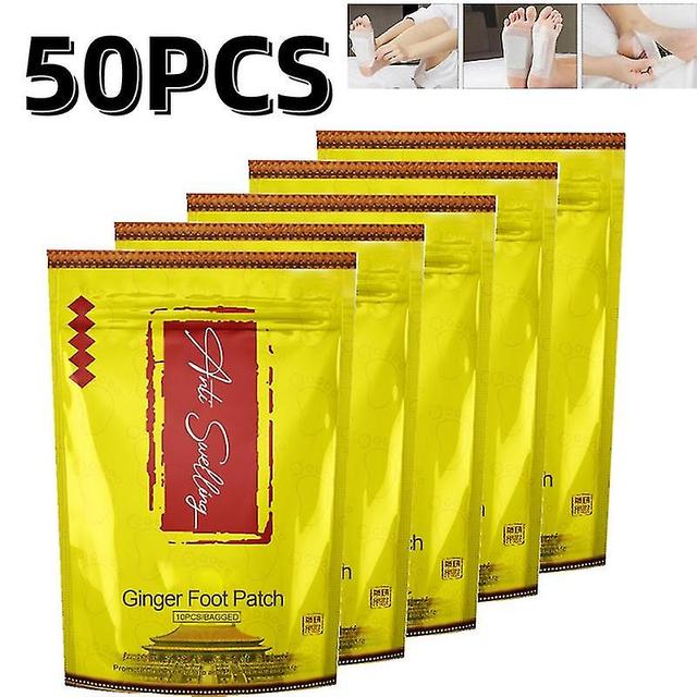 50pcs Detox Foot Patches Gengibre Detox Foot Pads Para remover toxinas Anti Inchaço Gengibre Detoxing Patch Para aliviar o estresse Melhorar o sono... on Productcaster.