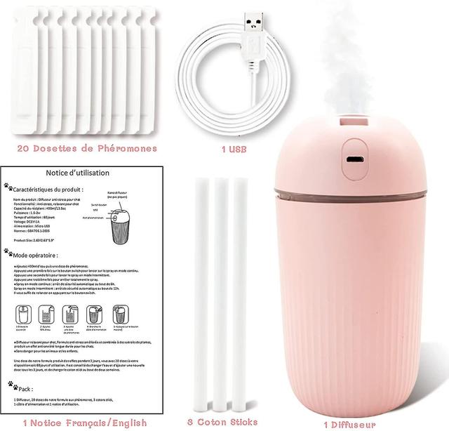 Timei Anti-stress diffusor til katte, 60-dages beroligende kit, yderst effektiv formel baseret på Bach-blomsterekstrakter og syntetisk katteferomon... on Productcaster.