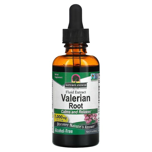 Nature's Answer Resposta da Natureza, Valeriana, Extrato Fluido, Sem Álcool, 1.000 mg, 2 fl oz (60 ml) on Productcaster.