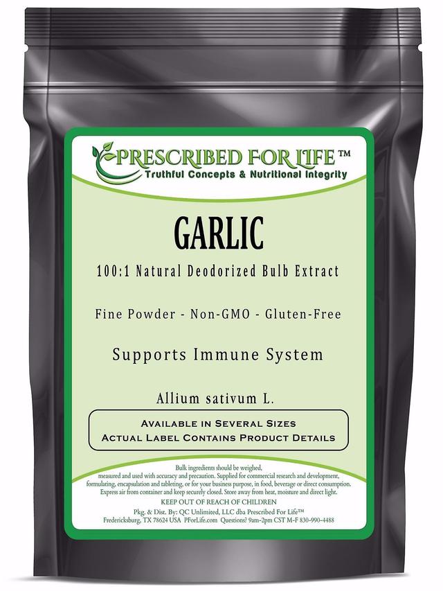 Prescribed For Life Garlic - 100:1 Natural Deodorized Bulb Powder Extract (Allium sativum L.) 1 kg (2.2 lb) on Productcaster.