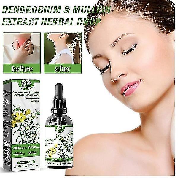 Nxjsv Dendr0bium Mullein Extract - P0werful Lung Supp0rt Respirat0ry Cleanse Dr0ps In Made Herbal 5pcs on Productcaster.