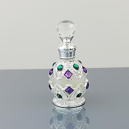 Duqi 15ml Refillable Empty Perfume Bottle Decorative Glass Round Diamond Vintage Empty Refillable Perfume Bottles Silver on Productcaster.