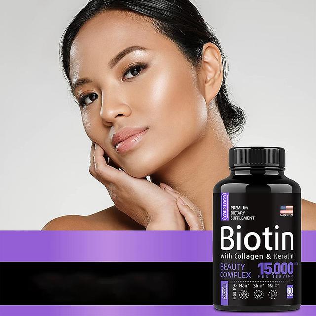 Biotin Capsules 15,000 Mcg - Increase Healthier, Shinier Hair, Skin & Nails- 60 Capsules With Biotin Collagen A & B on Productcaster.