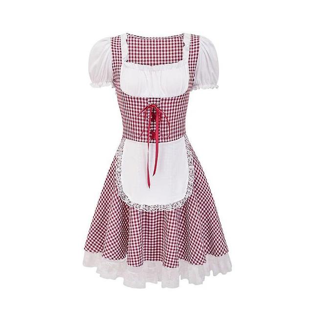 Aionyaaa Costume D'oktoberfest De Carnaval Bavarois Pour Femme, Tenue De Serveuse Traditionnelle Des Alpes, Robe De Soire De Barrage Cosplay C1 XXL on Productcaster.