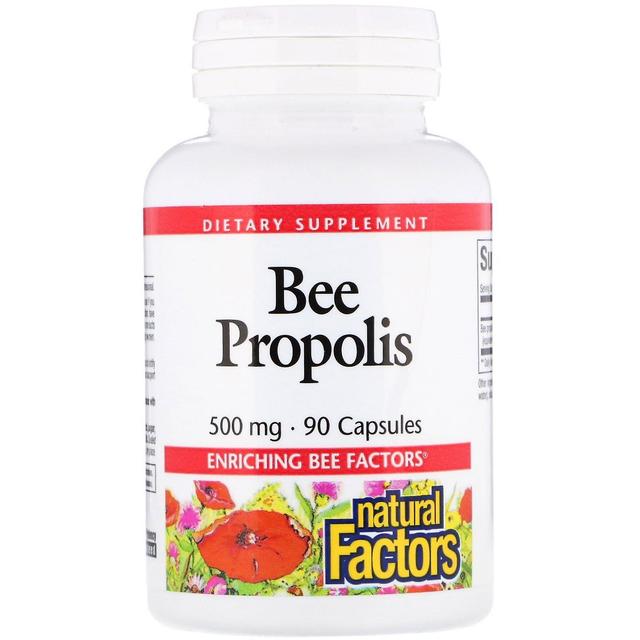 Natural Factors Fatores Naturais, Própolis de Abelha, 500 mg, 90 Cápsulas on Productcaster.