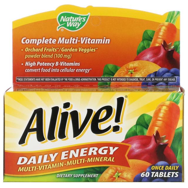 Nature's Way Natura's Way, Alive! Energia giornaliera, Multivitaminico-Multiminerale, 60 Compresse on Productcaster.