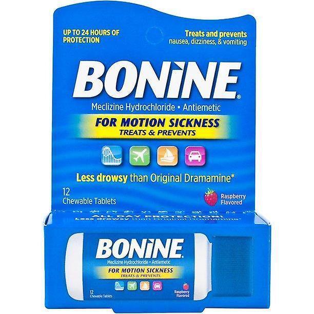 Bonine antiemetic chewable motion-sickness relief tablets, raspberry - 12 ct on Productcaster.