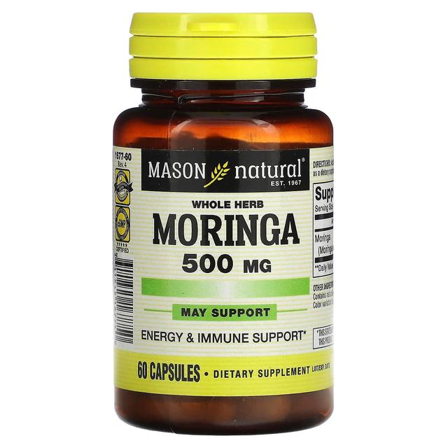 Mason Natural Mason Naturale, Whole Herb Moringa, 500 mg, 60 Capsule on Productcaster.