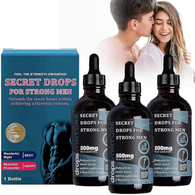 Secret Happy Drops For Strong Men, Pleasurepeak Oral Drops, Intimacy Booster Hormones Drops Enhancing Sensitivity And Pleasure, 30ml 3pcs - 90ml on Productcaster.