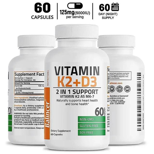 Sofirn Suplement wspomagający 2 w 1, organiczna witamina K2 + D3, wysoce przyswajalna, bez GMO 60 count-3 bottle on Productcaster.