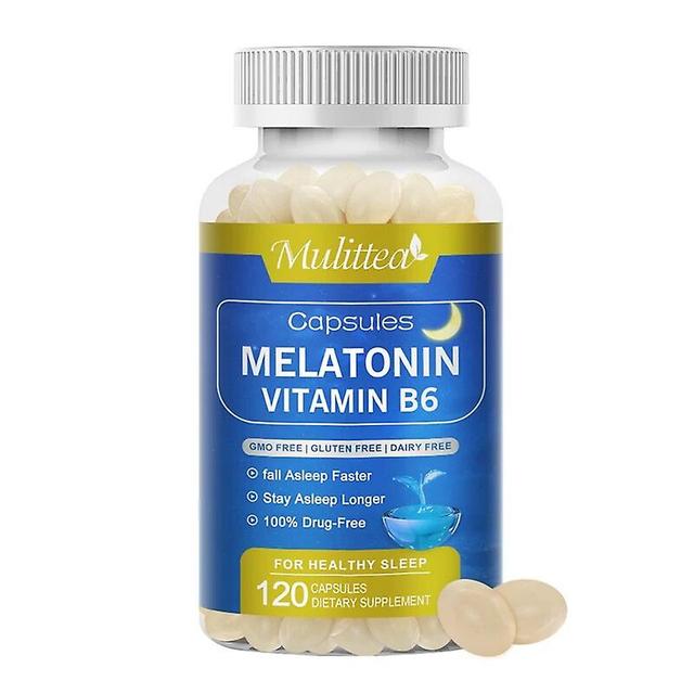 Melatonin Vitamins B6 Capsules Relieve Insomnia Helps Deep Sleep & Sleep quality Strength Melatonin for AdultsTIB TIB . 120pcs on Productcaster.