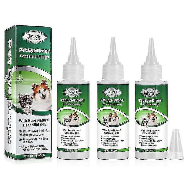 Guoguo 3pcs Hund Katze Konjunktivitis Augentropfen, Tränenkonjunktivitis rote Schwellung entzündungshemmende bakterizide Augenpflege on Productcaster.