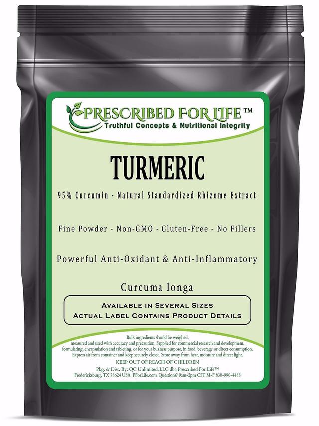 Prescribed For Life Turmeric - 95% Curcumin - Natural Rhizome Extract Powder (Curcuma longa) 1 kg (2.2 lb) on Productcaster.