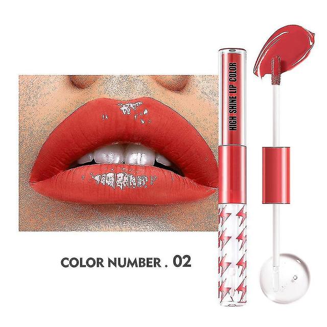 Szmtcv Double Head Lip Glaze High Shine Moisturizing No Fading Lip Gloss Waterproof Non-stick Cup Lip Stick 2 on Productcaster.