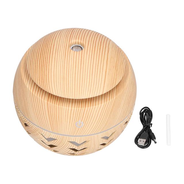 Wjbd 130ml Air Humidifier Usb Aromatherapy Wood Grain Humidifier With 7 Colors Led Light 5v 1a on Productcaster.