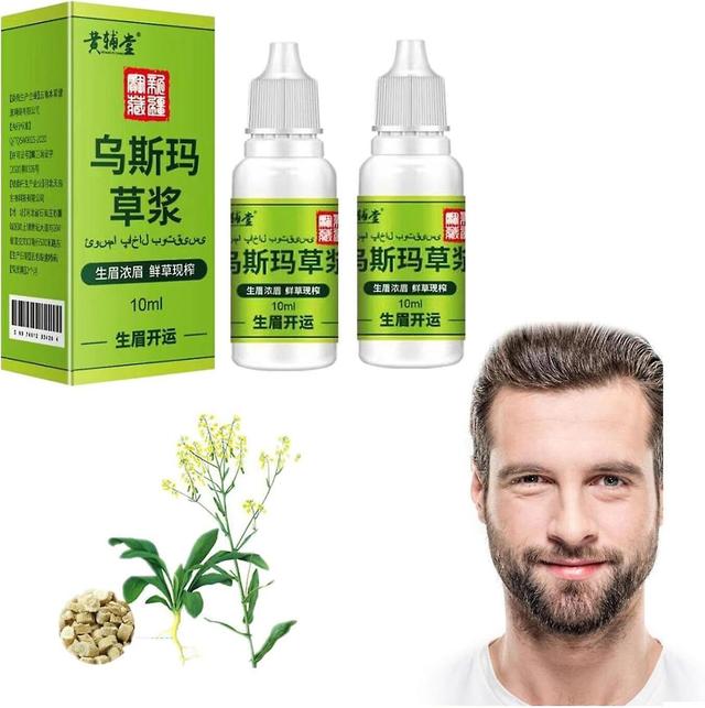 1-3x Xinjiang Usma Grass Juice Hair Care Growth Nourishing Liquid Extract Essence For Eyebrows Eyelashes Hairline 2PCS on Productcaster.