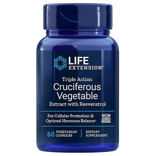 Life Extension Triple Action Cruciferous Vegetable Extract, with Resveratrol 60 vcaps (Pack of 3) on Productcaster.