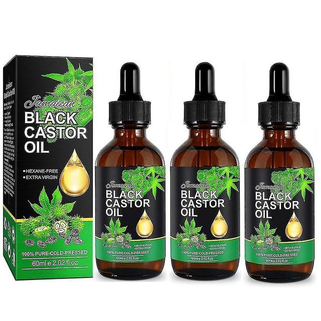 Gunest 1-3pcs Jamaican Pure Organic Black Castor Oil, Organic 100% Pure Cold Pressed New Hair Growth Oil on Productcaster.