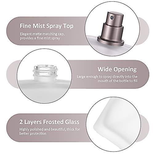 INSTOCK 50ml Clear Frosted Glass Spray Bottle - 2 Pieces, Empty Refillable Atomizer for Perfume Essentials on Productcaster.