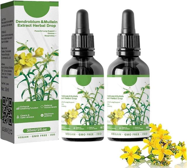 Dendrobium Mullein Extract Herbal - Powerful Lung Support & Cleanse, Respiratory Health Essence (2x30ml) 2PCS on Productcaster.