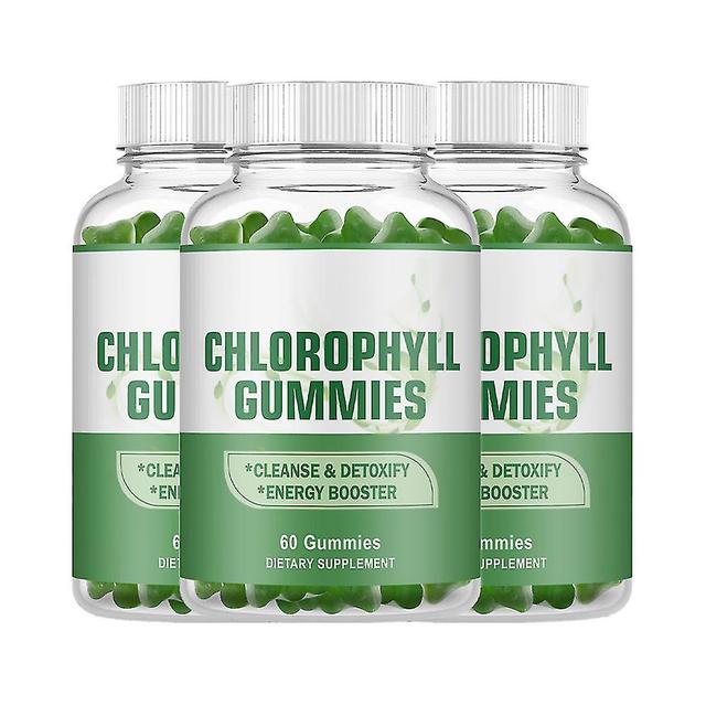 3 Pack Natural Chlorophyll Gummies Herbal Blend For Energy Immune Support & Skin Health Herbal Supplement - Internal Deodorant, Detox & Cleanse Gummie on Productcaster.