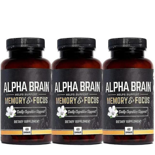 Alpha Brain Nootropics Memory Focus Concentration Supplement 60 Capsulesaa -GSL 3pcs on Productcaster.