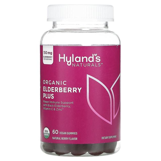 Hyland's, Økologisk hyldebær plus gummier, naturlig bær, 60 veganske vingummier on Productcaster.