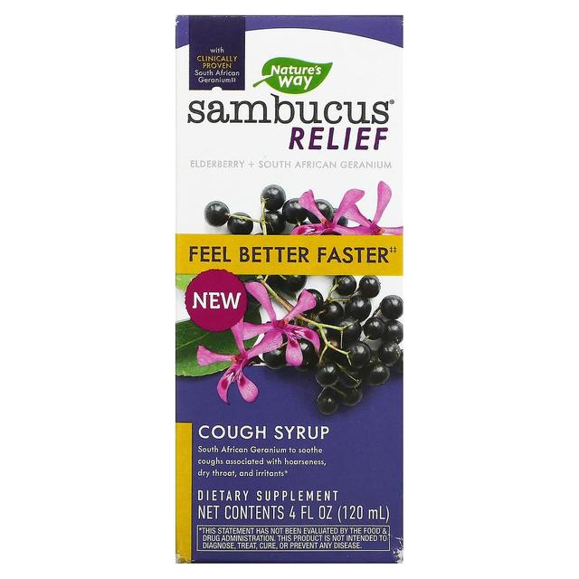 Nature's Way, Sambucus Relief, Cough Syrup, Elderberry, 4 fl oz (120 ml) on Productcaster.