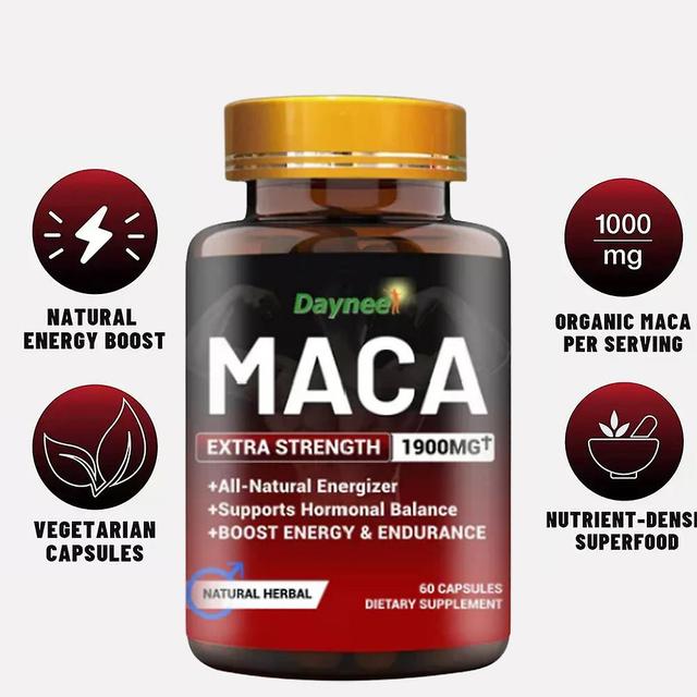 1 Bottle Of Maca Capsules For Men (1900mg) | Dietary Supplement To Enhance Physical Fitness, Sexual Performance And Male Fertility 1pc on Productcaster.