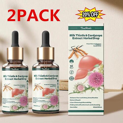 2 stuks TinaHerbs Mariadistel & Cordyceps Sinensis Druppels - Detox & Repair -30ml on Productcaster.