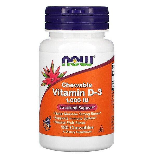 Now Foods, Chewable Vitamin D-3, Natural Fruit Flavor, 1,000 IU, 180 Chewables on Productcaster.