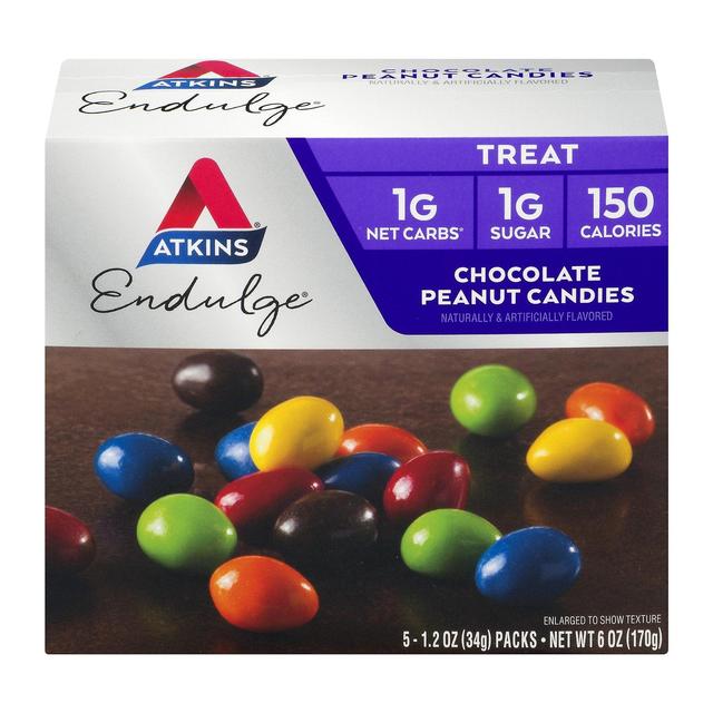 Atkins endulge treat, chocolate peanut candies, keto friendly, 5 count on Productcaster.