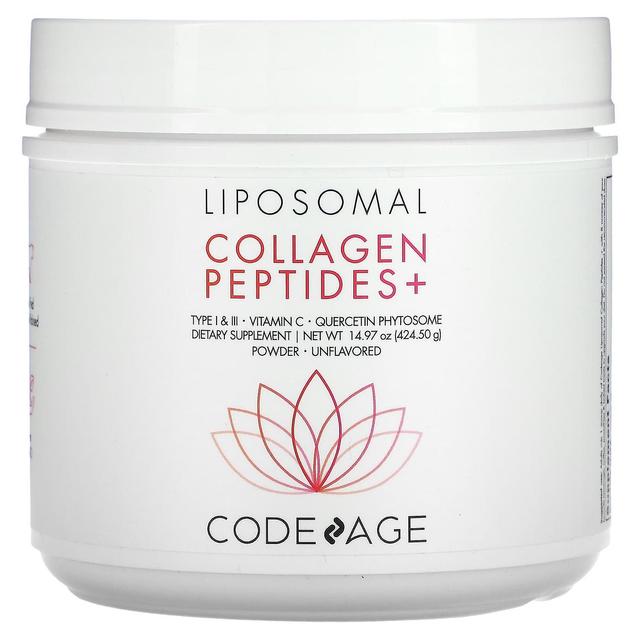 Codeage, Liposomal Powder, Collagen Peptides+, Unflavored, 14.97 oz (424.50 g) on Productcaster.