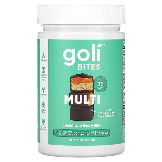 Goli Nutrition, Multi Bites, Vanilla Cocoa Chocolate, 30 Pieces on Productcaster.