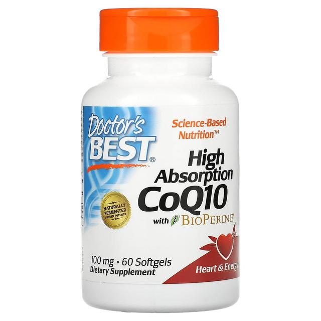 Doctor's Best, High Absorption CoQ10 med BioPerine, 100 mg, 60 Softgels on Productcaster.