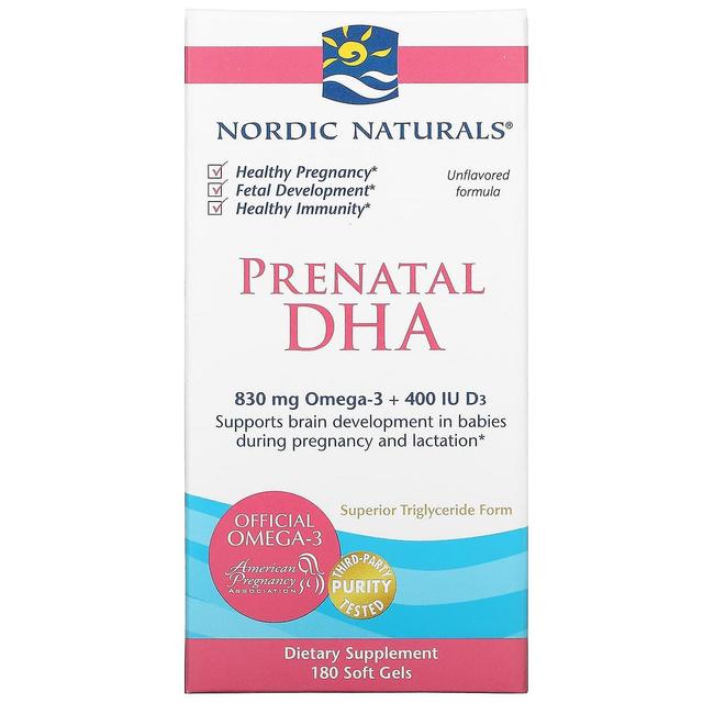 Nordic Naturals, Prenatal DHA, Unflavored Formula, 180 Soft Gels on Productcaster.