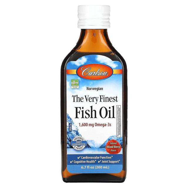 Carlson, Norwegian, The Very Finest Fish Oil, Natural Mixed Berry, 1,600 mg, 6.7 fl oz (200 ml) on Productcaster.